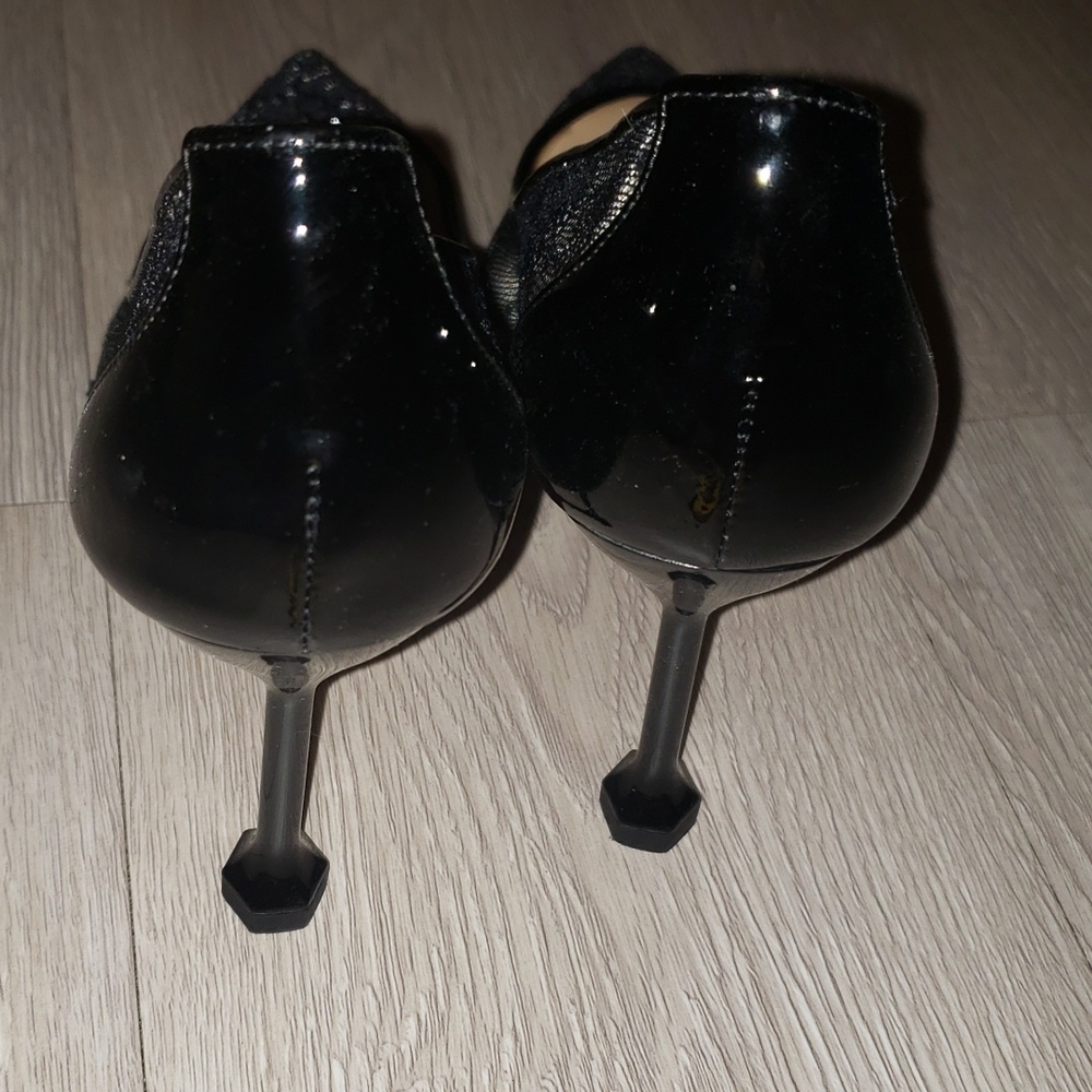 NWOT Vivienne Hu New York Black Lace Shoes Neat Style Heels - Picture 8 of 12